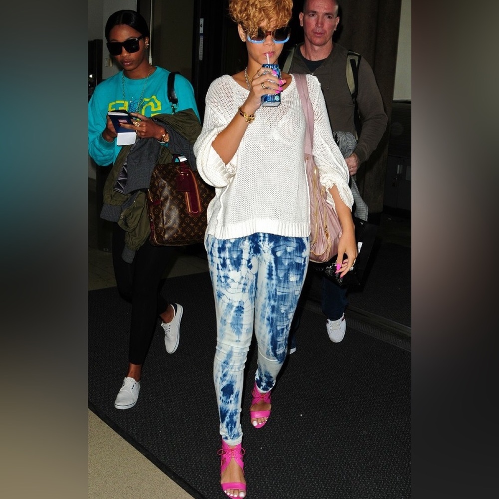 J Brand White and Blue Tie-Dye Skinny Jeans - Picture 9 of 9